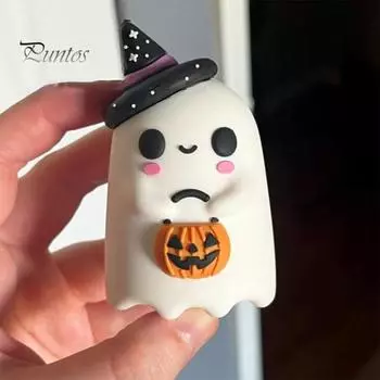 Хэллоуин шляпа ведьмы привидение статуэтка смоляная тыква привидение статуя скульптура домашний офис книжная полка настольное украшение украшение для вечеринки A