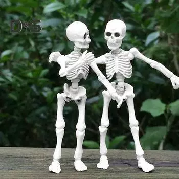Хэллоуин Скелет Фигурка Подвижные Сочленения Человеческая Модель Скелет Статуя Скульптуры Домашний Офис Настольное Украшение Орнамент белый
