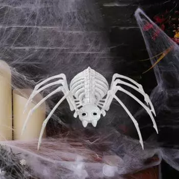 Хэллоуин Скелет паука Пластиковый скелет Животное Модель Украшения Реалистичная Паучья Кость Фигурка для Стен Дверей