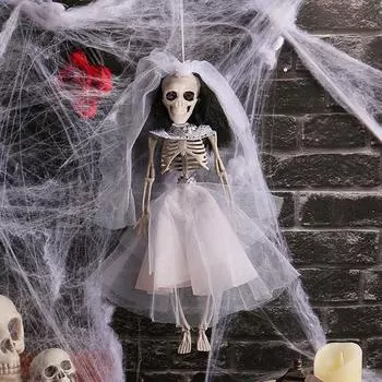 Хэллоуин Скелет Подвесные украшения Невеста и жених Череп Кость Хэллоуин Украшения для дома Дом с привидениями Ужасы Реквизит чёрный