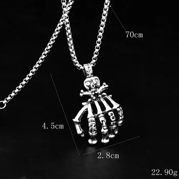 Хэллоуин Скелет Призрачная Рука Популярный Преувеличенный Панк Стиль Подвеска Мужская Личность Универсальное Ожерелье