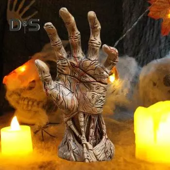 Хэллоуин Скелет Ручная Фигурка Готический Зомби Рука Смола Статуя Скульптура Домашний Офис Рабочий Стол Дом с Привидениями Украшение Орнамент Фестиваль Подарок A