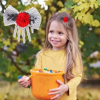 Хэллоуин скелет руки заколка для волос искусственный цветок розы шпилька Хэллоуин косплей аксессуары для волос страшные головные уборы поставки чёрный