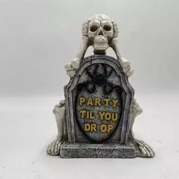 Хэллоуин Скелет Украшения Смотрите Говори Не Слышите Зла Череп Надгробие Статуя Смола Настольный