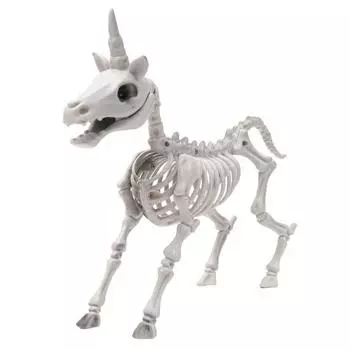 Хэллоуин Скелет Животного Фигурка Большая Пластиковая Статуя Кости Скелета для Газона Двора Кладбища Дома Настольный Декор белый