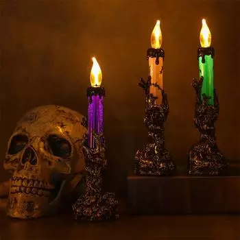 Хэллоуин Скелеты Призрачное Лицо Лампа Украшение Подсвечник Светильник Декоративный Беспламенный Светильник Внутренний Бар Украшения Дома Светильники