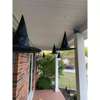 Хэллоуин складки ведьма волшебник черная шляпа вечерние косплей костюм головные уборы кепка дьявола реквизит украшения поставки для взрослых женщин мужчин