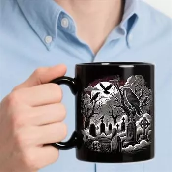 Хэллоуин Смешная Грубая Кружка Керамическая Кофейная Кружка Чашка для Воды 301-400мл One Size чёрный