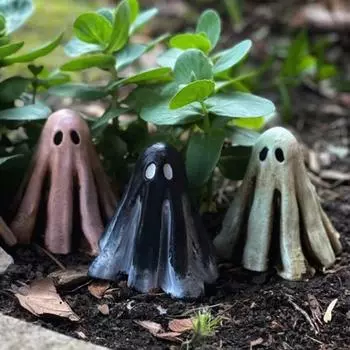 Хэллоуин смоляное украшение призрака милая миниатюрная фигурка призрака микро ландшафтные дворовые фигурки для вечеринок C