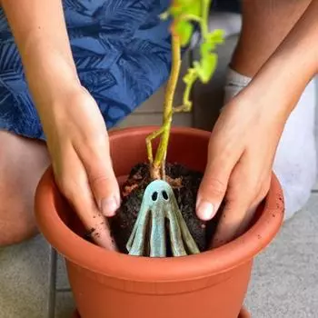 Хэллоуин смоляное украшение призрака милая миниатюрная фигурка призрака микроландшафтные фигурки для двора A