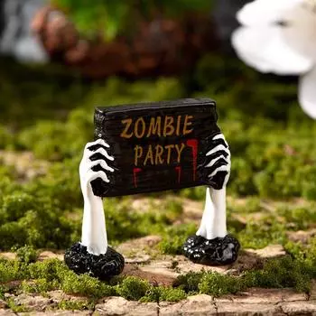 Хэллоуин смолы призрак череп надгробие миниатюрные фигурки аксессуары для кукольного домика Хэллоуин домашний стол декор цветочного горшка