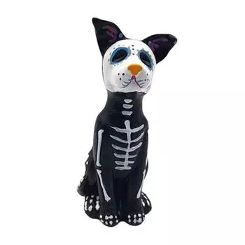 Хэллоуин Собака Кошка Украшение Дом с привидениями Декорация Призрак Скульптура животного Ремесло из смолы Скульптура черепа Домашний настольный декор Dog