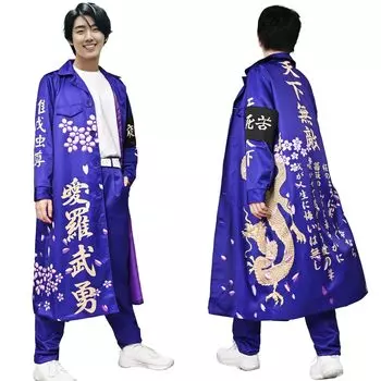 Хэллоуин Специальный Атака Мотоцикл 4 Пальто Брюки Сцена Культура Сцена Фото 4 Размеры [Angenster] Косплей, Одежда, Солдаты, Маскарад, Вышивка, фиолетовый