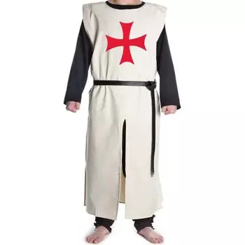 Хэллоуин Средневековая туника Крестоносец Рыцарь Табард Сюрко Геральдическая туника и Тамплиер Размер Воина Возрождения(S-6XL) S красный