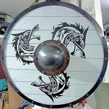 Хэллоуин Средневековый Аутентичный Щит Викингов Готов к Битве Щит Готов к Битве