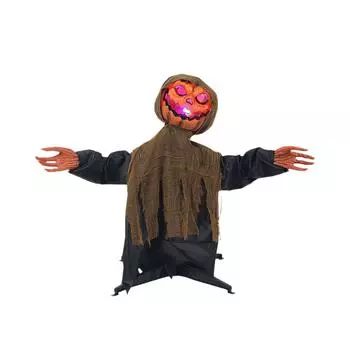 Хэллоуин Стоящая Качающаяся Тыква, Электрическая, Светящаяся и Издающая Звук, Ужасающий Декоративный Реквизит для Сада One Size жёлтый