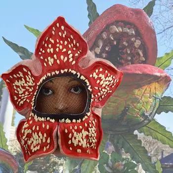 Хэллоуин страшная плотоядная цветок латексная маска One size красный