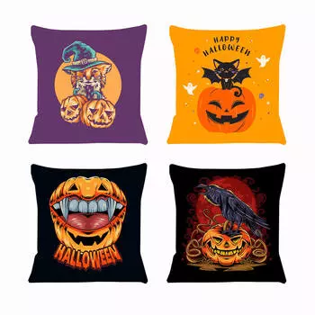 Хэллоуин Страшная тыква Чехлы Удобные короткие плюшевые наволочки для стула, автомобиля, дивана, наволочка для дома, декоративные SJ-316 40x40cm