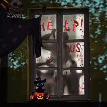 Хэллоуин Страшный Оконный Покров Ужас Женщина Призрак Оконный Покров Занавес Внутренней Уличной Вечеринки Дом С Привидениями Окно Дверь Украшения Плакат C