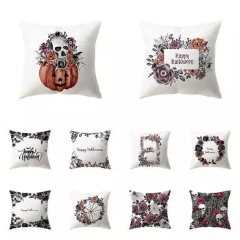 Хэллоуин Страшный тыквенный череп с принтом наволочка для дома, гостиной, украшения дивана, полиэстеровая подушка, наволочка 40X40CM