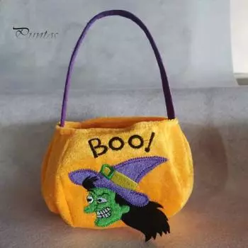 Хэллоуин Сумочка Тыква Забавный Призрачный Узор Ведьмы Многоразовая Мягкая Ткань Кошелек или Жизнь Подарок Подарок Конфеты Goodie Закуска Большая Сумка Праздничные Атрибуты