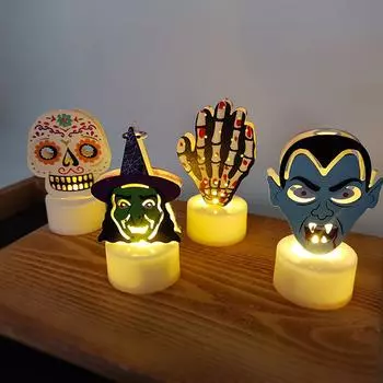 Хэллоуин свеча тыква призрак скелеты огни для домашнего бара Хэллоуин вечеринка украшения декор поставки