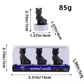 Хэллоуин Свеча Украшение Фестиваль Призраков Вечеринка Композиция Забавная Тыква Скелет Маленькая Свеча Фото Реквизит Свеча T3-14 Black Cat