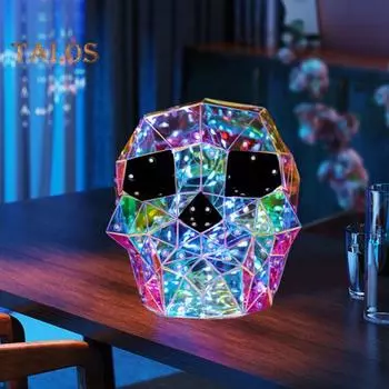 Хэллоуин светодиодный череп украшение ручной работы светящийся призрак ночной светильник ужас скелет голова статуэтка комната статуя для вечеринок домашний декор