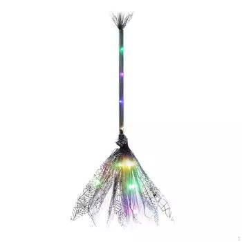 Хэллоуин светодиодный костюм ведьмы метла аксессуар 65 см длиной домашний декор ремесло метлы Black