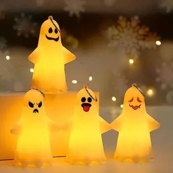Хэллоуин светодиодный милый призрачный подвесной светильник ужас тыквенный фонарь призрак кулон вечеринка Хэллоуин дом с привидениями домашний декор ужас реквизит A1