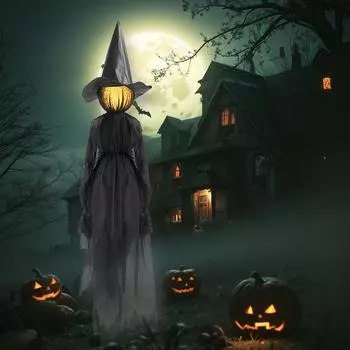 Хэллоуин светодиодный светильник кричащая ведьма декор водонепроницаемый большой кол ведьмы украшение страшный кол ведьмы декор для садовой вечеринки