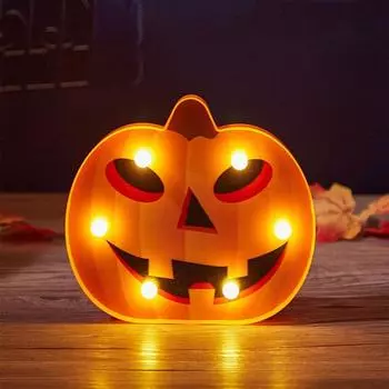 Хэллоуин световое украшение призрак тыква летучая мышь светодиодная настольная лампа на батарейках ночники A