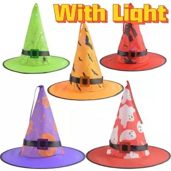 Хэллоуин светящаяся шляпа ведьмы подвеска шляпа с веревкой светящаяся шляпа ведьмы праздничное украшение One Size красный