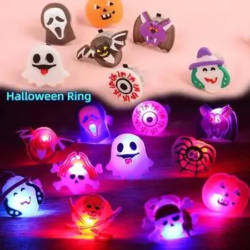 Хэллоуин светящееся кольцо светодиодный детский мигающий пальчиковый свет детский подарок светящиеся игрушки вечеринка светящийся реквизит фестиваль украшения принадлежности