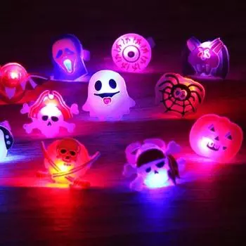 Хэллоуин светящееся кольцо светодиодный детский мигающий пальчиковый свет детский подарок светящиеся игрушки вечеринка светящийся реквизит фестиваль украшения принадлежности