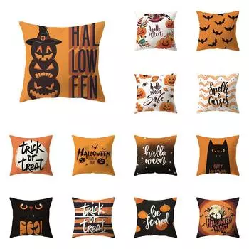 Хэллоуин тема ужас тыква черный кот принт узор наволочка дома гостиная диван украшения подушка наволочка 40X40CM
