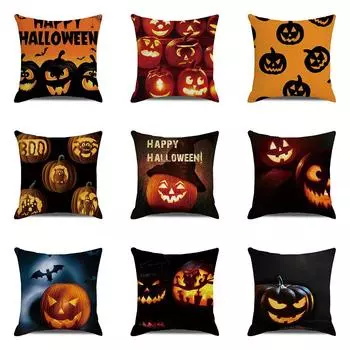 Хэллоуин тема ужас тыква летучая мышь принт узор наволочка дома гостиная диван украшения квадратный пледы наволочка 40X40CM