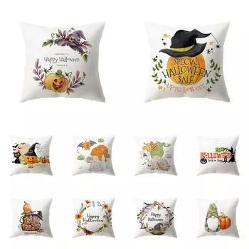 Хэллоуин тема ужас тыква летучая мышь принт узор наволочка дома гостиная диван украшения квадратная подушка наволочка 40X40CM