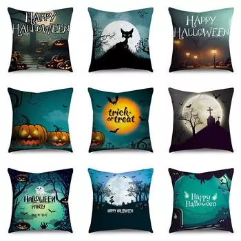 Хэллоуин тема ужас тыква принт узор наволочка дома гостиная диван украшения полиэстер молния подушка наволочка 40X40CM