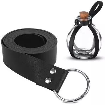 Хэллоуин Темная волшебная пробковая бутылка для зелья Косплей Стеклянная бутылка для зелья ведьмы с кожаным поясом 70,8 дюйма Волшебная бутылка для женщин