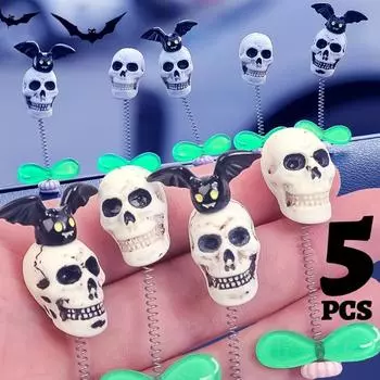 Хэллоуин трясущийся череп автомобиля украшение автомобильная приборная панель центральная консоль летучая мышь череп украшения аксессуары забавный подарок украшения