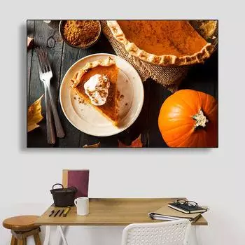 Хэллоуин Тыква Блюда Настенные Панно Холст Картина Еда Плакаты и принты для кухни Столовая Украшения Куадрос 21cm30cm NoFrame