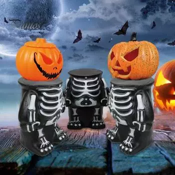 Хэллоуин тыква человек скелет украшение страшный реквизит для двора сад газон полые праздничные фигуры креативное украшение на Хэллоуин чёрный