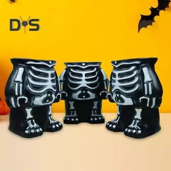 Хэллоуин тыква человек скелет украшение страшный реквизит для двора сад газон полые праздничные фигуры креативное украшение на Хэллоуин чёрный