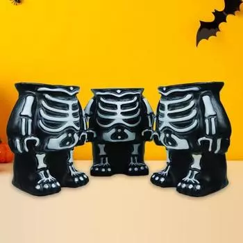 Хэллоуин тыква человек скелет украшение страшный реквизит для двора сад газон полые праздничные фигуры креативное украшение на Хэллоуин чёрный