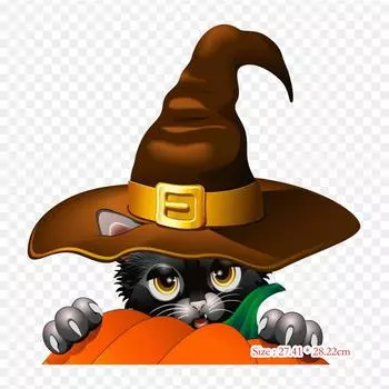 Хэллоуин тыква и кошка кошка тыква утюг на теплопередаче печать виниловые нашивки наклейки для одежды DIY аппликации моющиеся нашивки