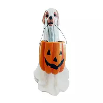 Хэллоуин Тыква И Щенок Полирезиновая Фигурка Конфетница One Size белый