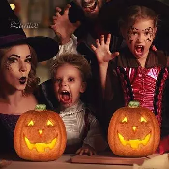 Хэллоуин тыква лампа на батарейках тыква украшение светодиодный фонарь Хэллоуин двор газон патио декор оранжевый