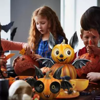 Хэллоуин тыква летучая мышь статуэтка жуткая крылатая тыква голова смоляная статуя скульптура для дома и улицы сад настольный