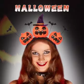 Хэллоуин тыква повязка на голову череп летучая мышь аксессуары для волос праздничная вечеринка наряд косплей реквизит One size